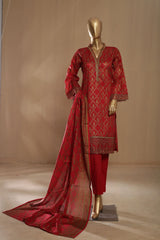 Bin Saeed Stitched 3 Piece Embroidered Lawn Collection'2023-F-525