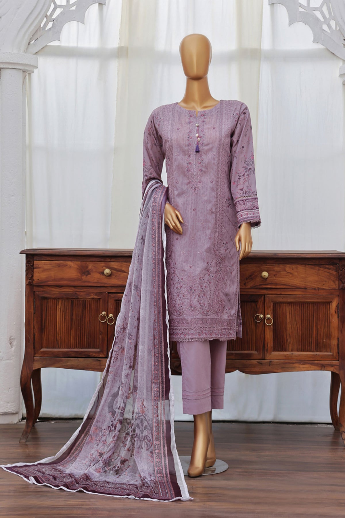 Aashkaar By Hz Stitched 3 Piece Emb Lawn Series Collection'2024-FEL-403