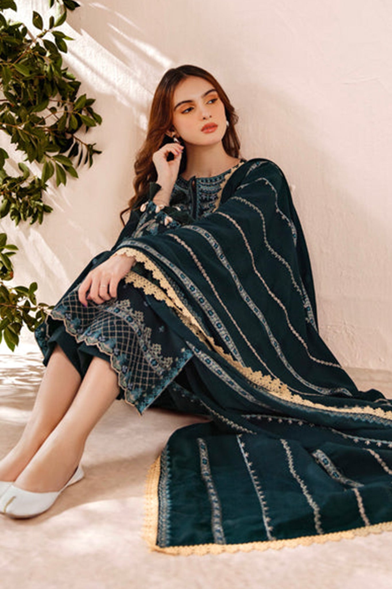 Shades Of Winter By Florent Unstitched 3 Piece Emb Shawl Series Collection'2024-FL-03-A