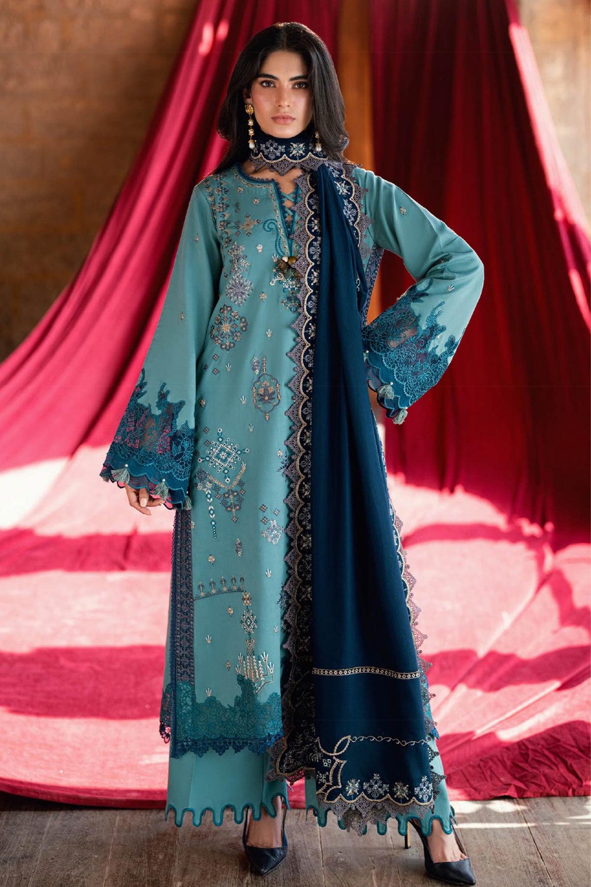 Shades of Winter By Florent Unstitched 3 Piece Marina Twill Collection'2025-FL-2B