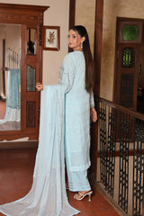 Rang E Khas By Fatima Nehal Stitched 3 Piece Luxury Chiffon Suit-FN-REK-06-Sky