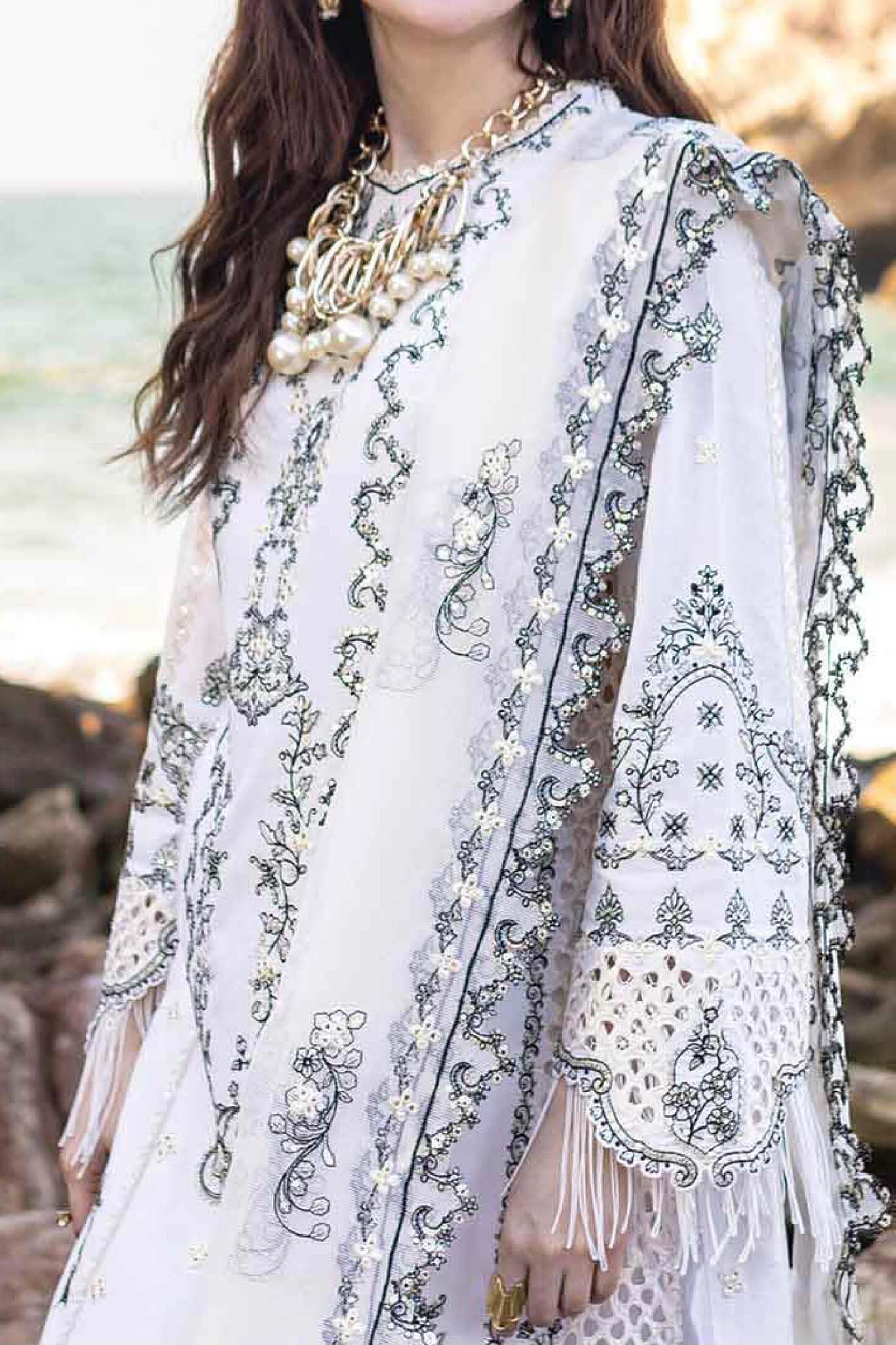 Sahil Kinare by Qalamkar Unstitched 3 Piece Luxury Lawn Collection’2024-FP-02-Fiza