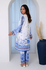 Preet Print Edit By Suitsu Stitched Summer Suit-Sapphire Breeze