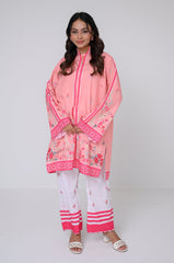 Preet Print Edit By Suitsu Stitched Summer Suit-Blossom Pink Aura