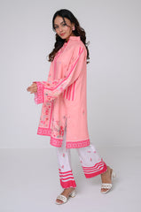 Preet Print Edit By Suitsu Stitched Summer Suit-Blossom Pink Aura
