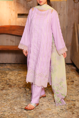 Chameli Studio Misty Orchid 3 Piece Unstitched Embroidered Cotton Lawn