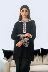 Sprinkles Stitched 2 Piece Summer Co Ord Sets Women Collection'2025-Noir Elegance - 2pcs - Embroidered
