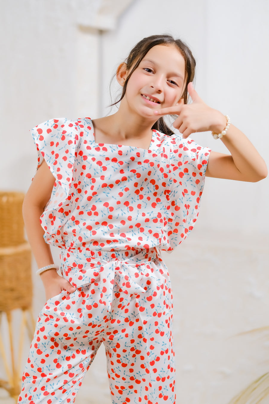 Sprinkles Stitched 2 Piece Summer Co Ord Sets Kids Collection'2025-Cherry Blossom Bliss - 2pcs