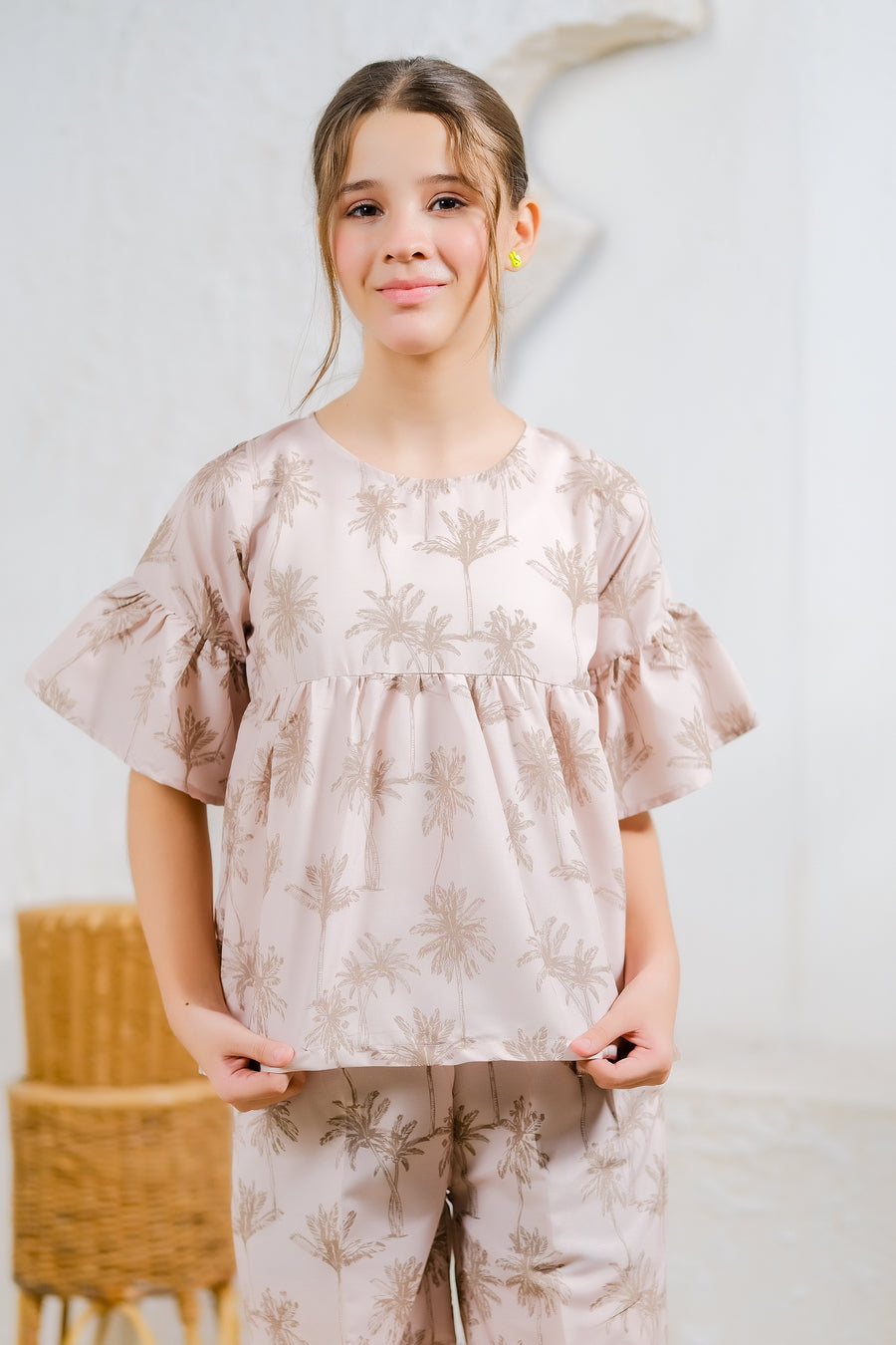 Sprinkles Stitched 2 Piece Summer Co Ord Sets Kids Collection'2025-Palm Grove Charm - 2pcs