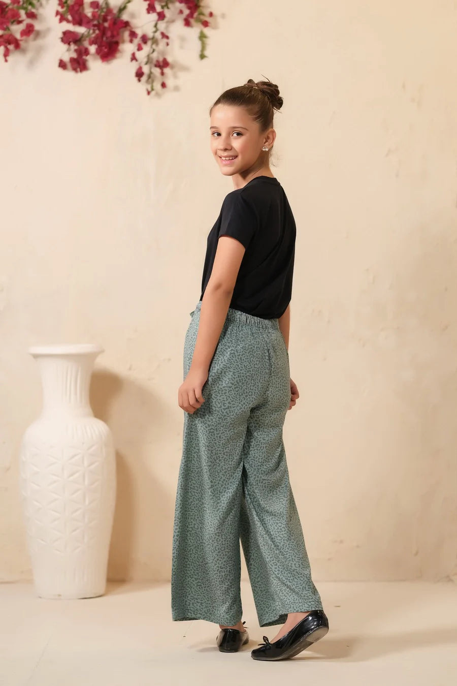 Sprinkles Stitched 1 Piece Summer Bottoms Kids Collection'2025-Frenchy Ditsy Floral Print Wide Leg Trouser