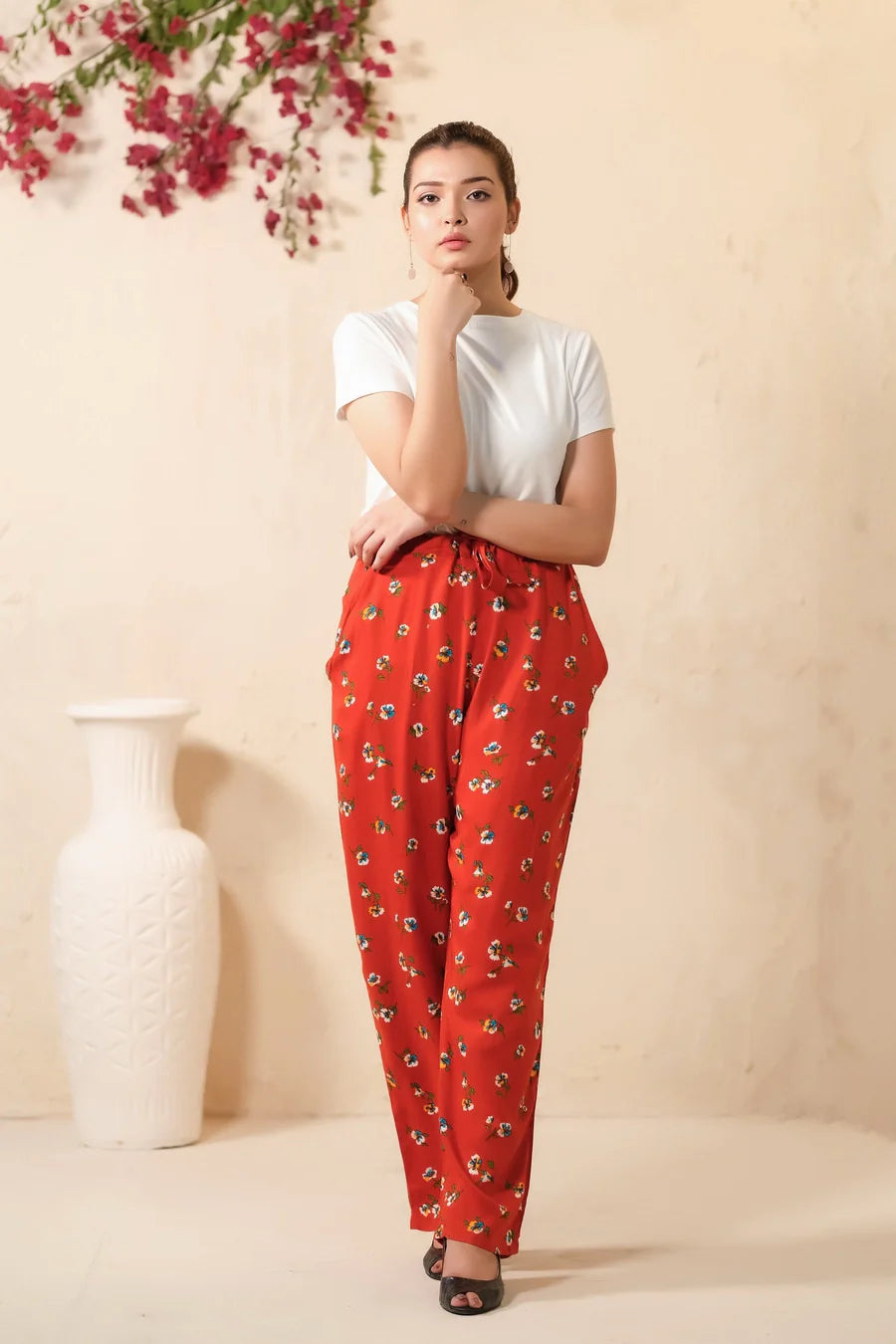 Sprinkles Stitched 1 Piece Summer Bottoms Kids Collection'2025-Mod Floral Print Wide Leg Trouser