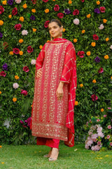 Dhaga Stitched 3 Piece Formals Suit-Gulaab