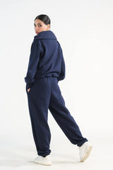 Sprinkles Stitched 2 Piece Winter Co Ord Sets Women Collection'2025-Zippi Navy - 2pcs Co-Ord Set