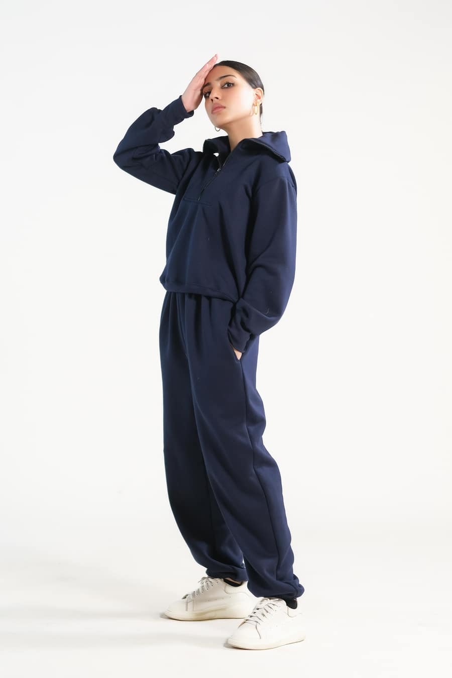 Sprinkles Stitched 2 Piece Winter Co Ord Sets Women Collection'2025-Zippi Navy - 2pcs Co-Ord Set