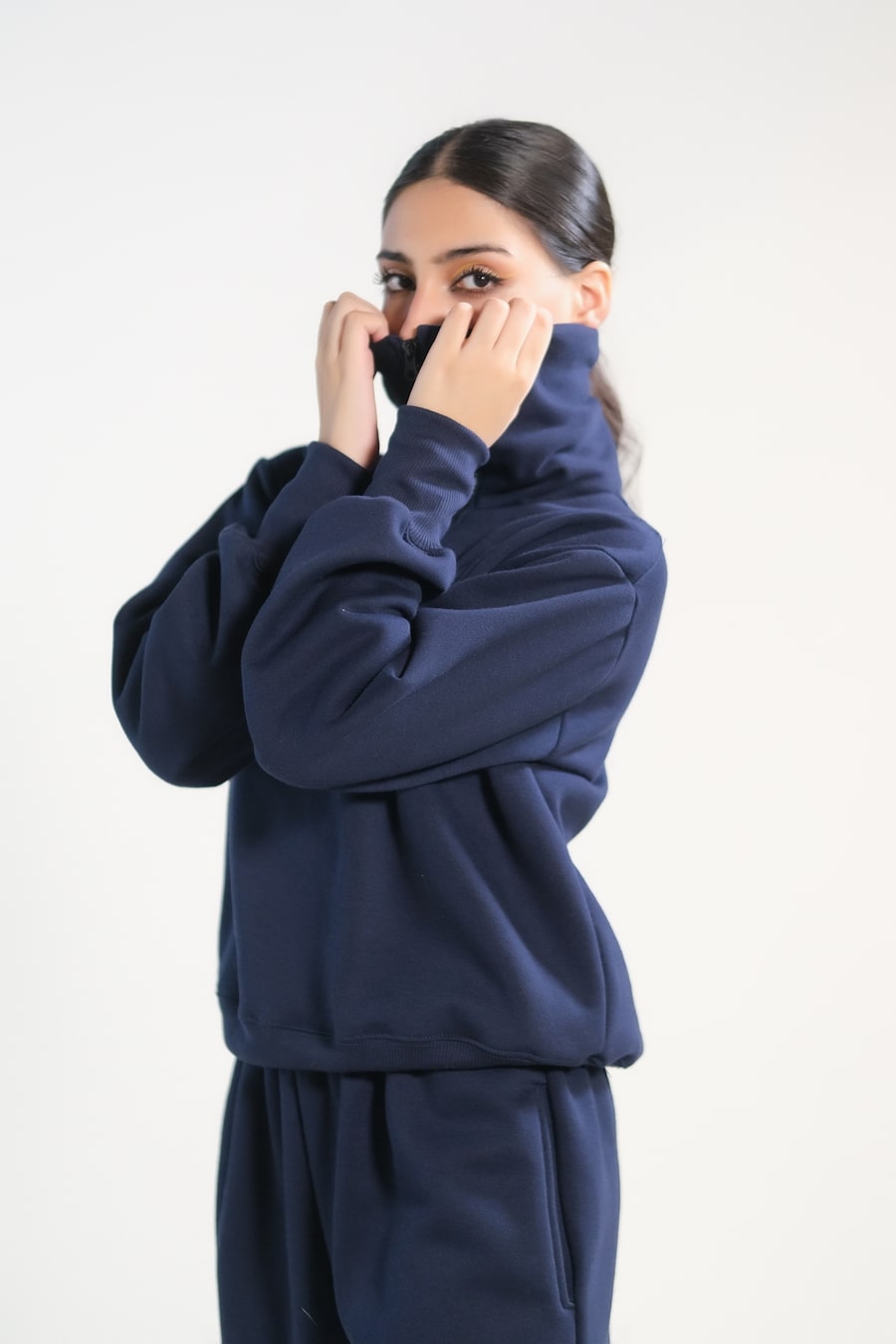 Sprinkles Stitched 2 Piece Winter Co Ord Sets Women Collection'2025-Zippi Navy - 2pcs Co-Ord Set