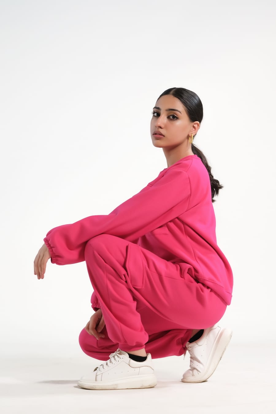 Sprinkles Stitched 2 Piece Winter Co Ord Sets Women Collection'2025-Flappy Hot Pink - 2pcs Co-Ord Set