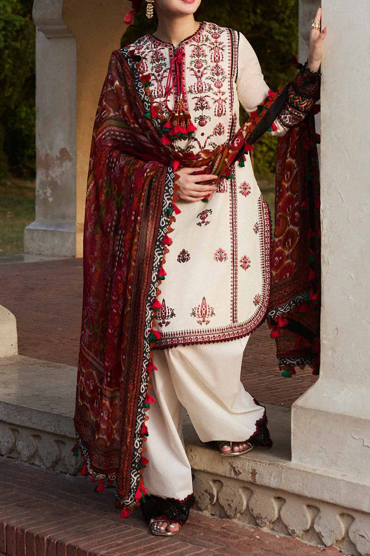 SS Lawn By Hussain Rehar Unstitched 3 Piece Emb Lawn Collection'2024-Fawn