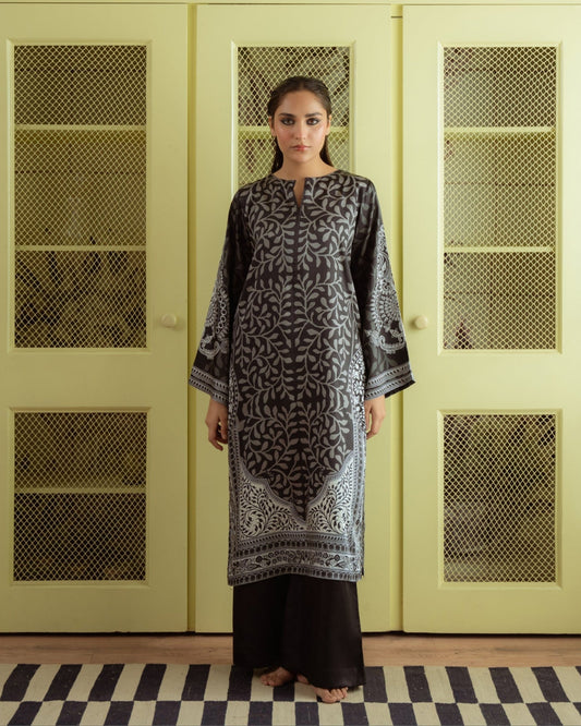 Qariney Stitched 2 Piece Silk Collection-Leila