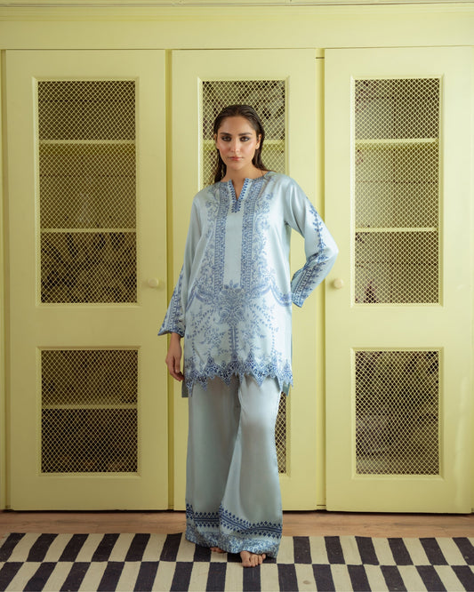 Qariney Stitched 2 Piece Silk Collection-Jaleh