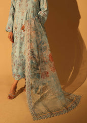 Aylin Unstitched 3 Piece Luxury Silk Edit Collection'2025-Blue Mist