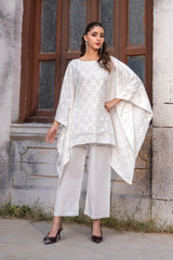 Dhaga Stitched Summer Women Suit-Zehra Cape Set