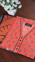 Amna Ali Nawaz Stitched Lawn Shirt With Monarch Dupatta-HELENIUM