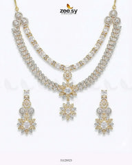 Winter Leaf Crystal Necklace Set