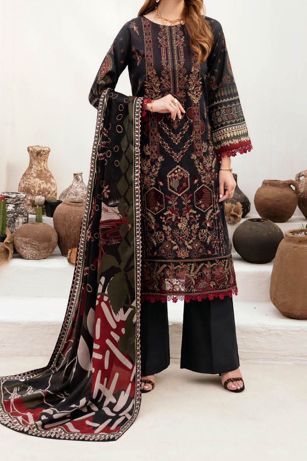 Ghazal By Ramsha Unstitched 3 Piece Luxury Lawn Vol-02 Collection'2024-G-201