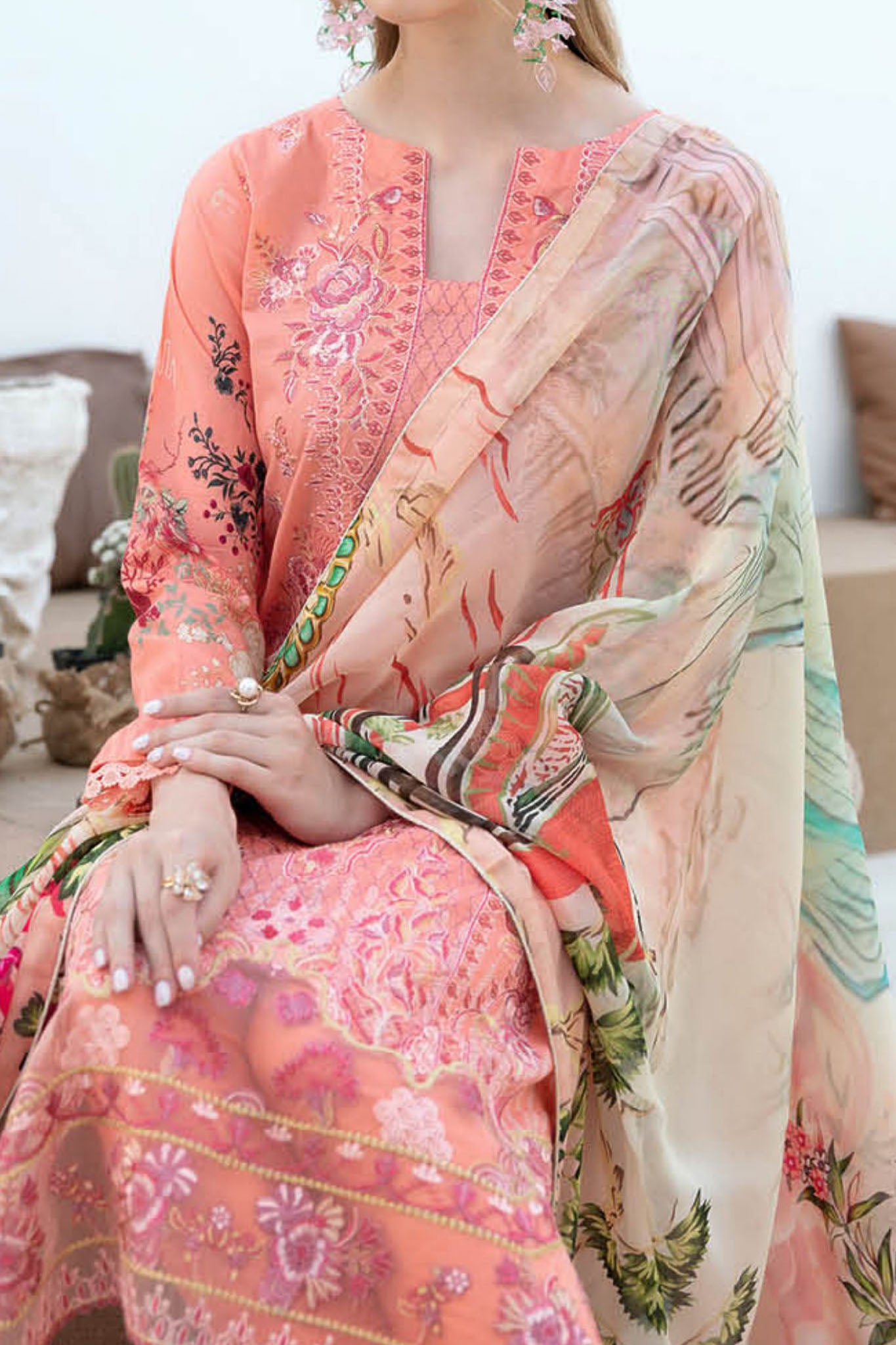 Ghazal By Ramsha Unstitched 3 Piece Luxury Lawn Vol-02 Collection'2024-G-211