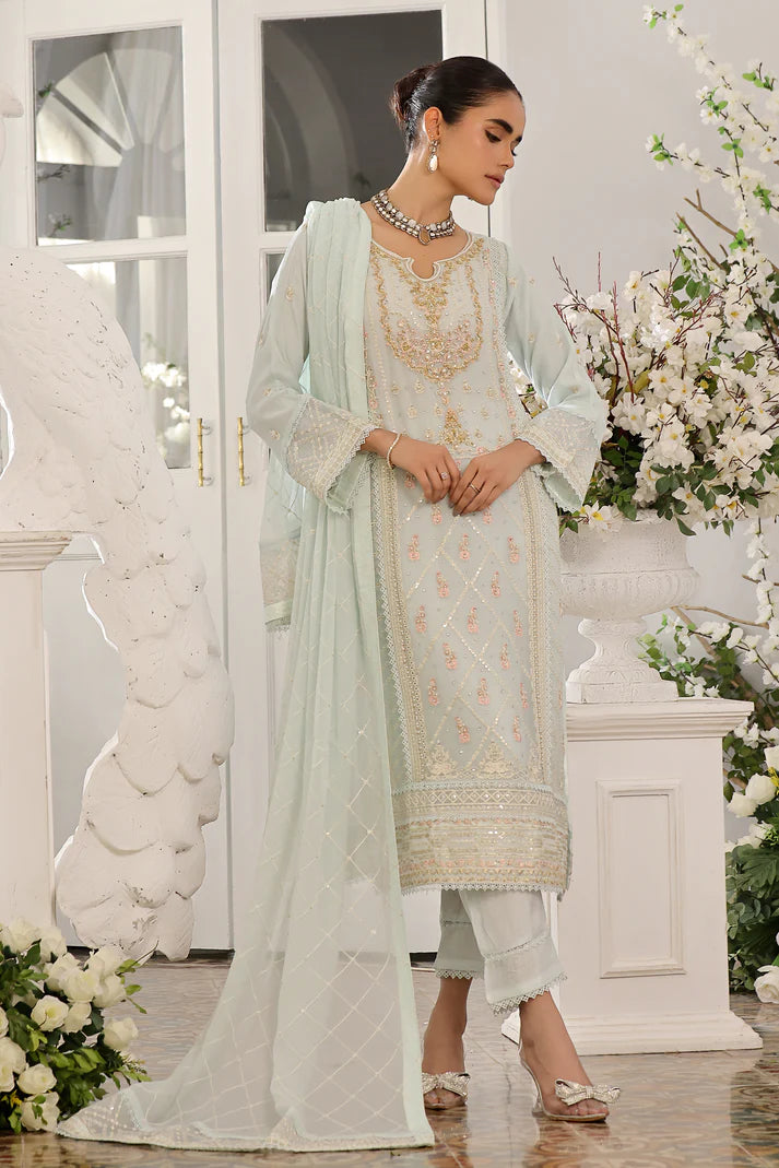 Guzel Jahanara Stitched 3 Piece Festive Formals Chiffon Collection'2024-GC-01