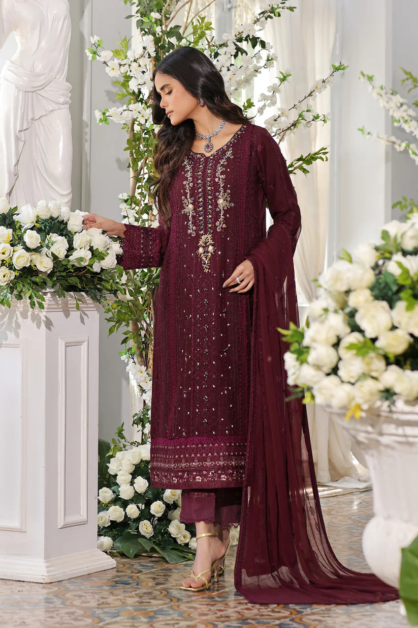 Guzel Jahanara Stitched 3 Piece Festive Formals Chiffon Collection'2024-GC-03