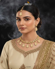 Hearth Necklace Set Golden Champagne - Zeesy Jewellery