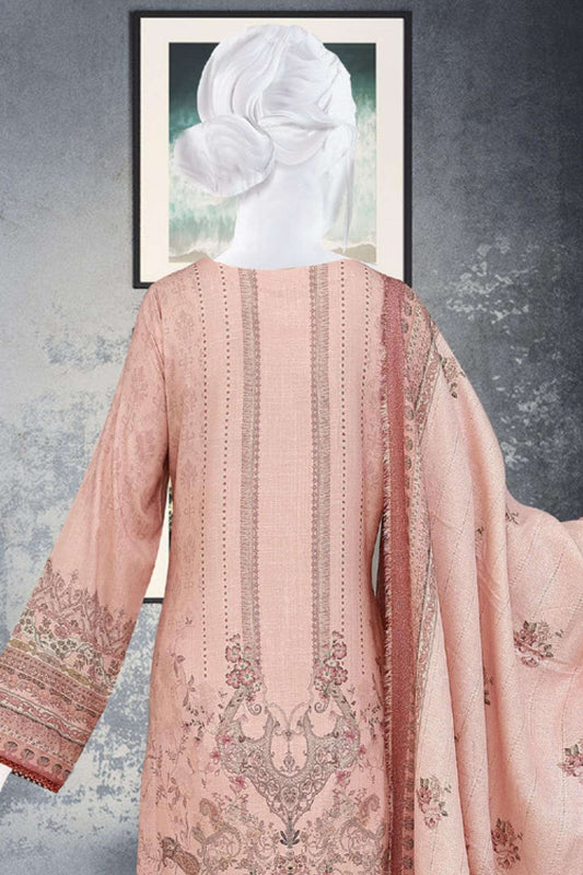 Aashiana by Shomi Unstitched 3 Piece Peach Cross Slub Collection'2022-GE-7289