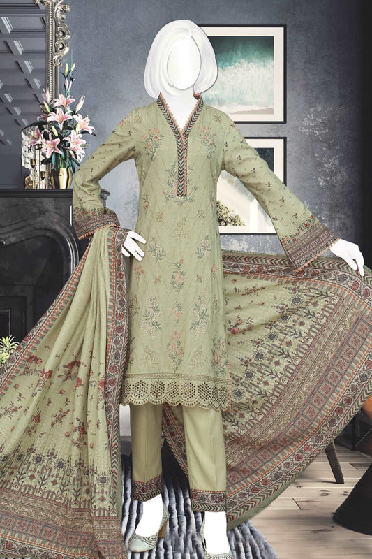 Aashiana by Shomi Unstitched 3 Piece Peach Cross Slub Collection'2022-GE-7290