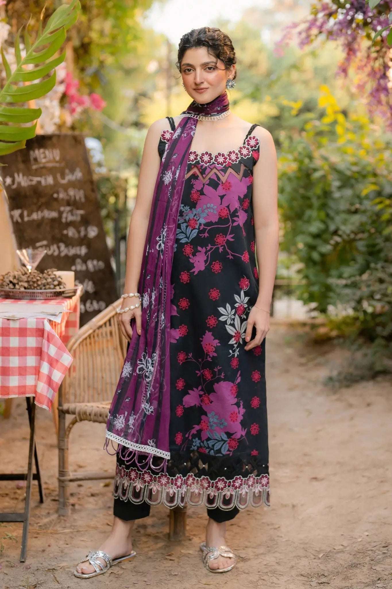 Gulkari By Asifa Nabeel Unstitched 3 Piece Summer Collection-GKL-01-Pale Rose