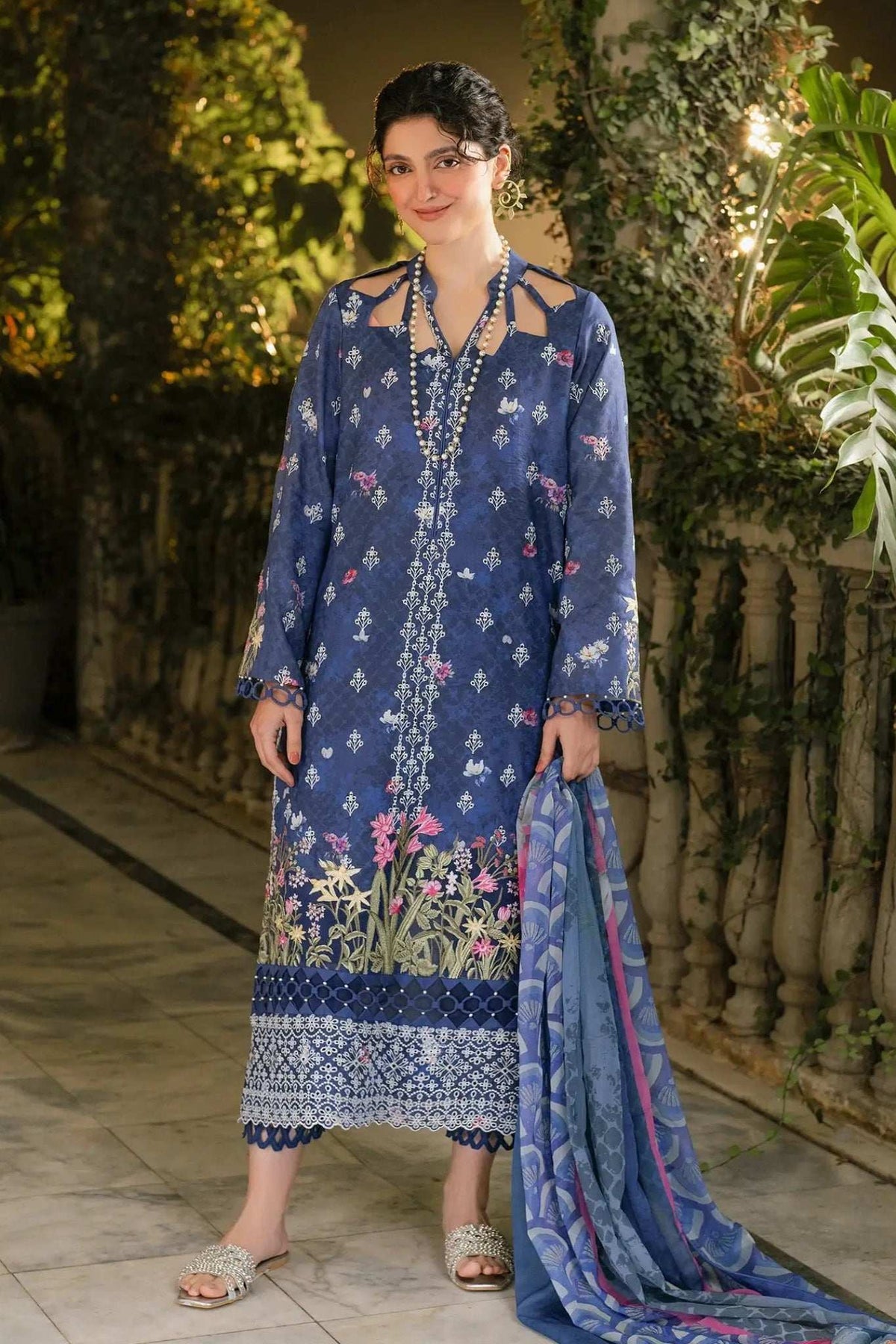 Gulkari By Asifa Nabeel Unstitched 3 Piece Summer Collection-GKL-05-Azure Whisper