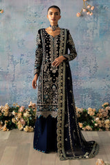 Celeste By Gulaal Unstitched 3 Piece Velvet Collection'2025-Azure
