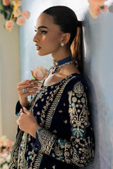 Celeste By Gulaal Unstitched 3 Piece Velvet Collection'2025-Azure