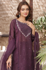 Gul Riaz By Fatima Nehal Stitched 3 Piece Luxury Festive Suit-GRF-02-Purple