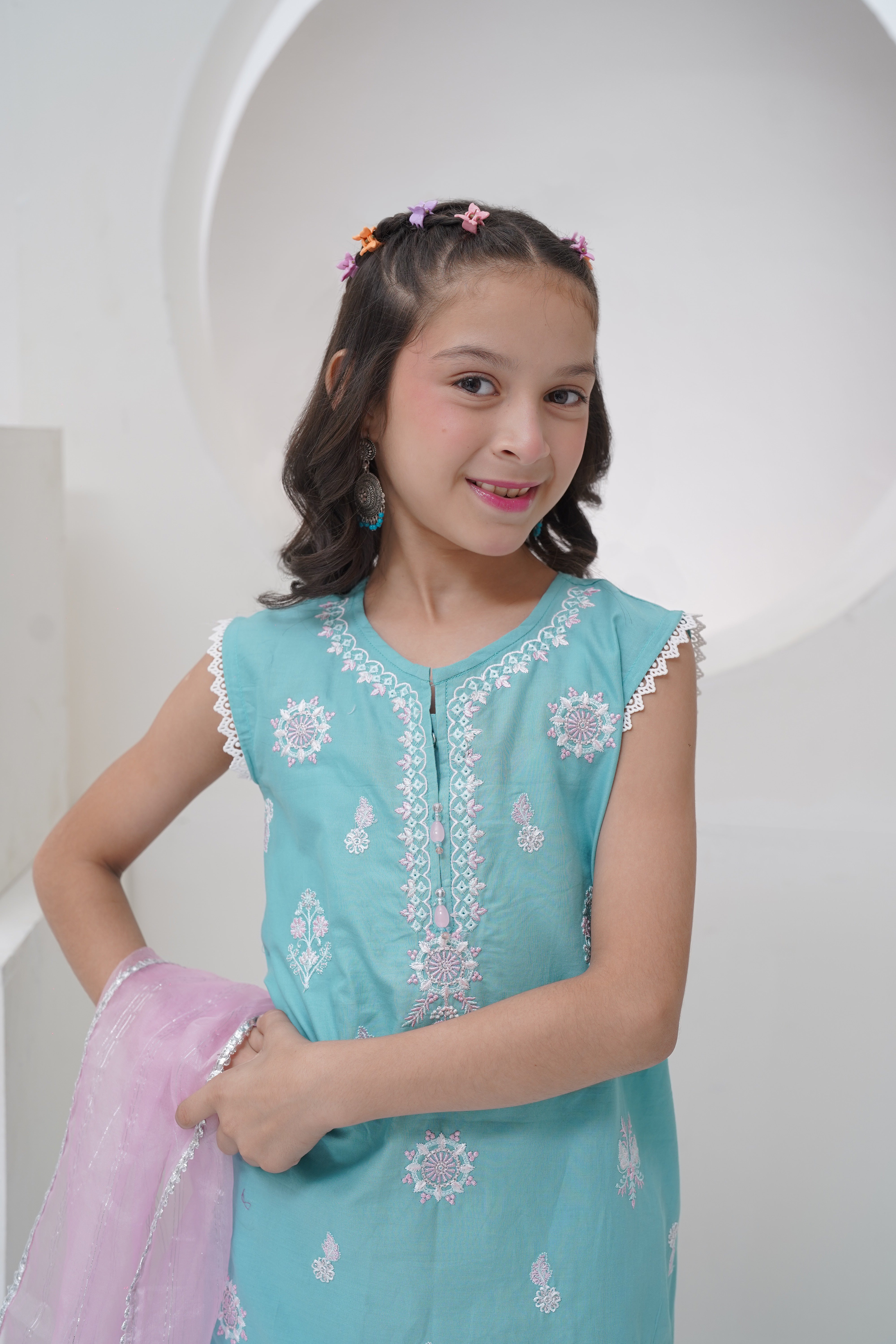 Mahroo Stitched 3 Piece Formals Kids Collection'2025-GS-EMB-002