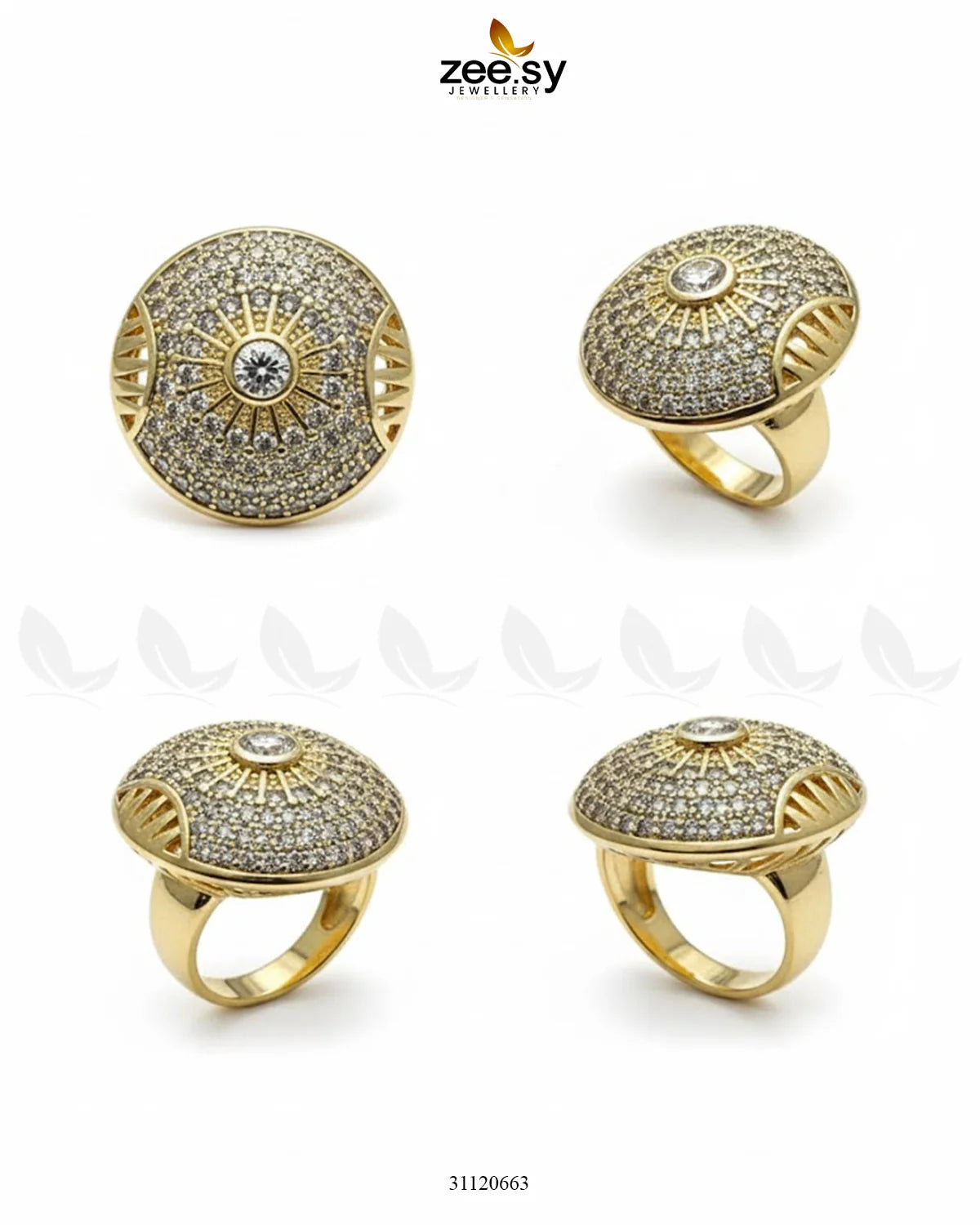 Vintage Golden Orb Statement Ring - Zeesy Jewellery