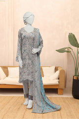 Almeerah Unstitched 3 Piece Emb Cutwork Lawn Vol-03 Collection'2025-Gadget Grey Sophistication
