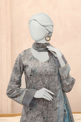Almeerah Unstitched 3 Piece Emb Cutwork Lawn Vol-03 Collection'2025-Gadget Grey Sophistication