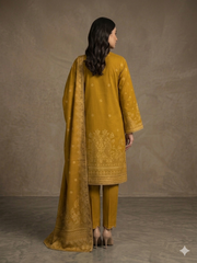 Abeera Exclusive Stitched 3 Piece Summer Jacquard Suit-J-11