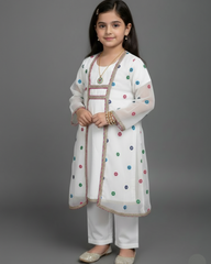 Hiba Fashion White Multi Boti 2 PC Chiffon suit (BFC-0029)
