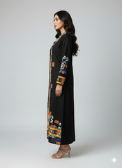 Brandlo PK Black Ethnic Print Long Shrug 2-Piece Set (YL 13)