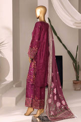 Bin Saeed Stitched 3 Piece Luxury Jacquard Vol-01 Suit-JAQ-2933-PURPLE