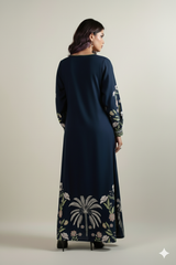 Brandlo PK Elegant Navy Blue Long Dress 2pcs YL 138