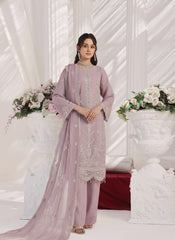 Batul By Dressline Semi Stitched 3 Piece luxury Emb Chiffon Collection'2025-batul-semi-stitched-dusty-mauve