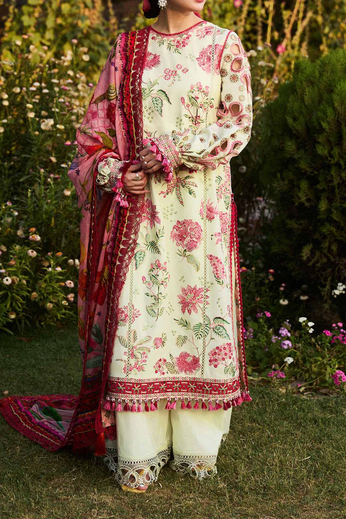 SS Lawn By Hussain Rehar Unstitched 3 Piece Emb Lawn Collection'2024-Gleam